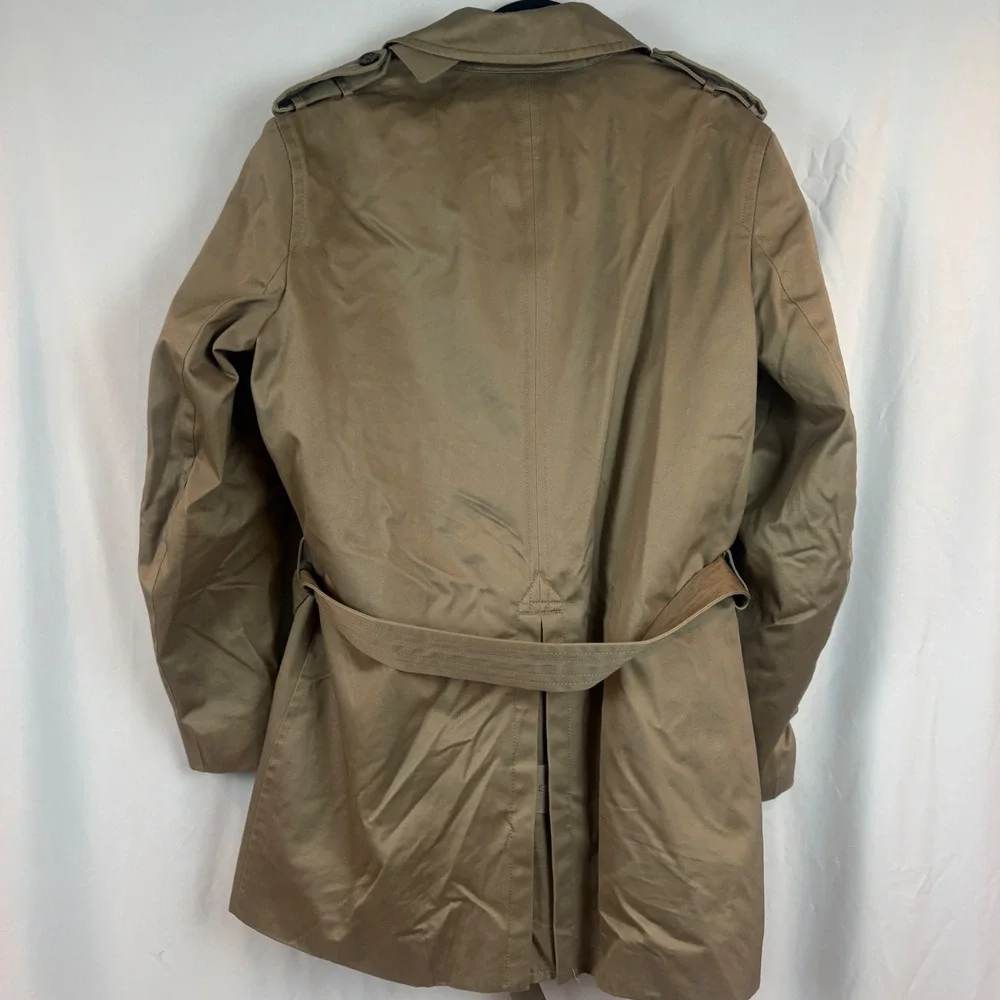 Banana Republic Mens Khaki Double Breasted Trench Coat Removable Liner SPR14 XL